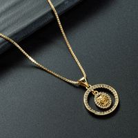 Tortoise Pendant Copper Inlaid Zircon Necklace Wholesale Nihaojewelry sku image 2