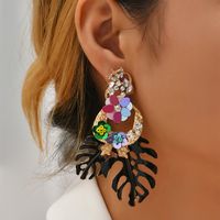 Bohemia Hollow Leaf Flower Diamond Earrings Wholesale Nihaojewelry main image 1