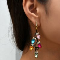 Christmas Branch Shape Colorful Diamond Earrings Wholesale Nihaojewelry main image 1