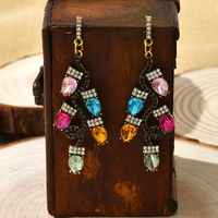 Christmas Branch Shape Colorful Diamond Earrings Wholesale Nihaojewelry main image 3