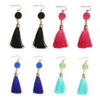 Fashion Resin Round Multicolor Tassel Earrings Wholesale Nihaojewelry main image 3