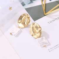 Boucles D&#39;oreilles En Perles Rondes Irrégulières En Métal De Mode Coréenne En Gros Nihaojewelry main image 1