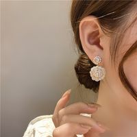Fashion Vintage Camellia Pearl Contrast Color Earrings Wholesale Nihaojewelry main image 1
