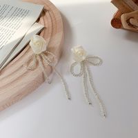 Fashion Vintage Fabric Flower Bow Tassel Earrings Wholesale Nihaojewelry main image 1