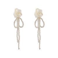 Fashion Vintage Fabric Flower Bow Tassel Earrings Wholesale Nihaojewelry main image 6
