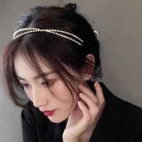 Korean Alloy Rhinestone Cross Thin Headband Wholesale Nihaojewelry main image 1