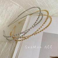 Korean Alloy Rhinestone Cross Thin Headband Wholesale Nihaojewelry main image 6