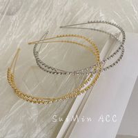 Korean Alloy Rhinestone Cross Thin Headband Wholesale Nihaojewelry main image 4