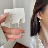 Korean Simple Pearl Tassel Earrings Wholesale Nihaojewelry main image 1
