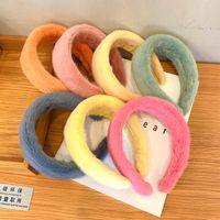 Simple Candy-colored Plush Wide Hair Band Wholesale Nihaojewelry main image 3