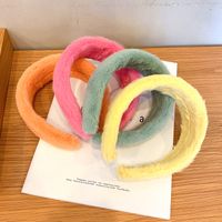 Simple Candy-colored Plush Wide Hair Band Wholesale Nihaojewelry main image 4