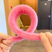 Simple Candy-colored Plush Wide Hair Band Wholesale Nihaojewelry main image 5