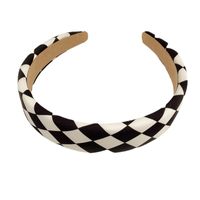 New Wide-brimmed Color Matching Checkerboard Sponge Headband Wholesale Nihaojewelry main image 6