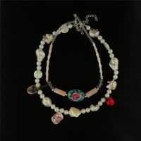 Bohemian Style Painted Stone Crystal Pearl Beaded Necklace Wholesale Nihaojewelry main image 5