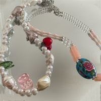 Bohemian Style Painted Stone Crystal Pearl Beaded Necklace Wholesale Nihaojewelry main image 6