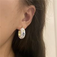 Retro Enamel Oval Button Earrings Wholesale Nihaojewelry main image 5