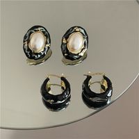 Retro Enamel Oval Button Earrings Wholesale Nihaojewelry main image 4
