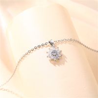 Snowflake Inlaid Zircon Copper Pendant Stainless Steel Chain Necklace Wholesale Nihaojewelry main image 5