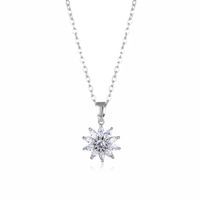 Snowflake Inlaid Zircon Copper Pendant Stainless Steel Chain Necklace Wholesale Nihaojewelry main image 6