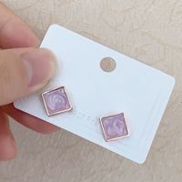 Retro Simple Korean Geometric Color Glossy Earrings Wholesale Nihaojewelry main image 1