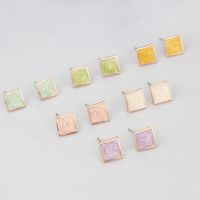 Retro Simple Korean Geometric Color Glossy Earrings Wholesale Nihaojewelry main image 3