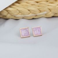 Retro Simple Korean Geometric Color Glossy Earrings Wholesale Nihaojewelry main image 4