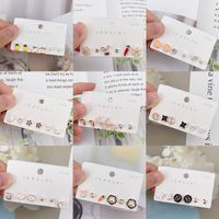 Korean Simple Combination Fruit Geometric Inlaid Zircon Earrings Wholesale Nihaojewelry main image 1