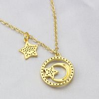 Star Moon Zircon Pendant Stainless Steel Necklace Wholesale Nihaojewelry main image 4