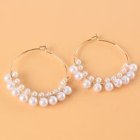 Ins Style Lady Fashion Geometric Alloy Inlaid Pearls No Inlaid Women's Earrings main image 3