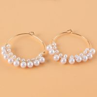Ins Style Lady Fashion Geometric Alloy Inlaid Pearls No Inlaid Women's Earrings main image 5