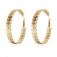 Fashion Metal Round Hollow Leaf Earrings Wholesale Jewelry Nihaojewelry main image 2