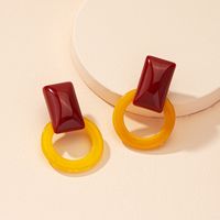 Retro Fashion Contrast Color Geometric Acrylic Earrings Wholesale Nihaojewelry main image 1