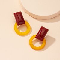 Retro Fashion Contrast Color Geometric Acrylic Earrings Wholesale Nihaojewelry main image 4