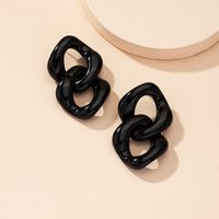Simple Retro Hollow Thick Chain Solid Color Arcylic Earrings Wholesale Nihaojewelry main image 1
