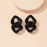 Simple Retro Hollow Thick Chain Solid Color Arcylic Earrings Wholesale Nihaojewelry main image 3