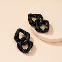Simple Retro Hollow Thick Chain Solid Color Arcylic Earrings Wholesale Nihaojewelry main image 4