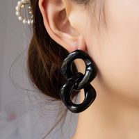 Simple Retro Hollow Thick Chain Solid Color Arcylic Earrings Wholesale Nihaojewelry main image 5