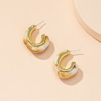 Retro Fashion Irregular Marble Pattern Contrast Color Arcylic Earrings Wholesale Nihaojewelry main image 6