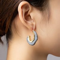 Retro Fashion Irregular Marble Pattern Contrast Color Arcylic Earrings Wholesale Nihaojewelry main image 4