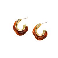 Retro Fashion Irregular Marble Pattern Contrast Color Arcylic Earrings Wholesale Nihaojewelry main image 3