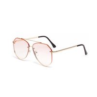 Color Sunglasses Retro Metal Trend Glasses Korean Big Frame Sunglasses sku image 6
