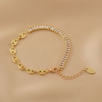 Fashion Metal Splicing Zircon Adjustable Bracelet Wholesale Jewelry Nihaojewelry main image 1
