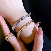 Fashion Metal Splicing Zircon Adjustable Bracelet Wholesale Jewelry Nihaojewelry main image 3