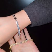Fashion Metal Splicing Zircon Adjustable Bracelet Wholesale Jewelry Nihaojewelry main image 4