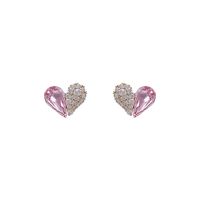 Fashion Small Crystal Diamond Heart Earrings Wholesale Nihaojewelry main image 6