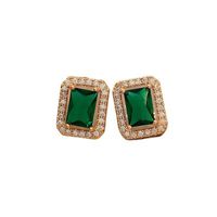 Pendientes Cuadrados De Diamantes De Imitación Verde Rojo Retro Al Por Mayor Nihaojewelry main image 6