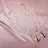Retro Diamond Broken Heart Pendant Clavicle Chain Necklace Wholesale Jewelry Nihaojewelry main image 4