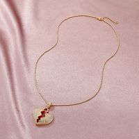 Retro Diamond Broken Heart Pendant Clavicle Chain Necklace Wholesale Jewelry Nihaojewelry main image 5