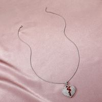 Retro Diamond Broken Heart Pendant Clavicle Chain Necklace Wholesale Jewelry Nihaojewelry main image 6