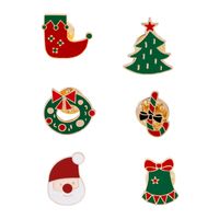 Christmas Series Santa Claus Wreath Tree Socks Dripping Brooch Wholesale Nihaojewelry main image 1